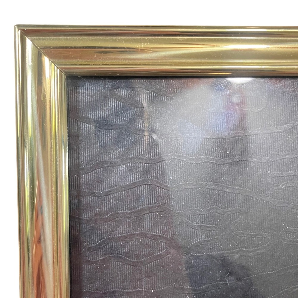 Vtg gold art nouveau modern regency 5x7 picture frame ornate etched filigree‎